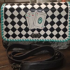 Stylish Black and White Checkered Women's Bag